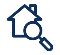 huis met vergrootglas