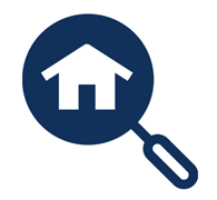 huis in donker vergrootglas